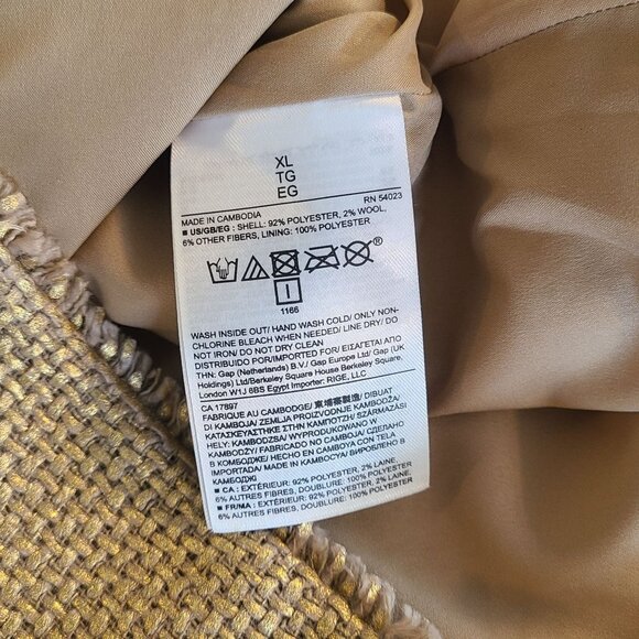 Banana Republic Gold Woven Layer Vest Top NEW XL Boho Lagenlook Casual Staple - Picture 6 of 8